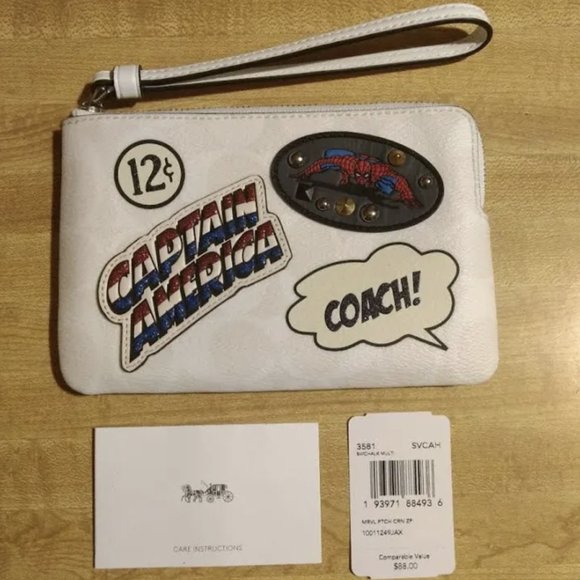 Coach Marvel Wristlet Captain America Spiderman - Picture 1 of 1